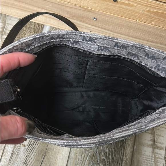 Michael Kors Gray and Black Crossbody Bag with Monogram Design - Picture 8 of 10